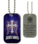 Dog Tag - Jesus Saves / Romans 5:1