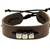 Adjustable Leather Bracelet With 3 Cross Beads