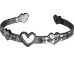 Faith Hope Love Open Heart Cuff Bracelet