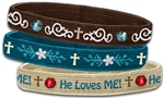 He Loves Me Stretch Bangle Bracelets (Set of 3)