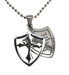 Man of God Fight 2-Piece Shield Cross Necklace