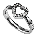 CZ Open Heart Ring "Purity" Matthew 5:8