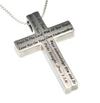 Iron Cross "Trust" Christian Necklace For Women, Proverbs 3:5,6