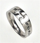 Solitaire "Purity" Christian Ring, Matthew 5:8
