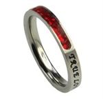 True Love Waits Ring / 1 Timothy 4:12 (Princess Cut July Birthstone)